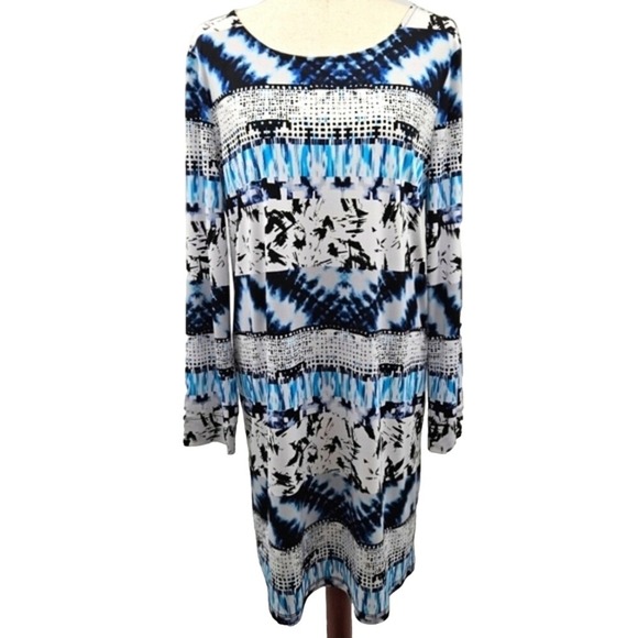 Premise Dresses Dresses & Skirts - Premise Dresses Women's Long Sleeve Tie Dye Print Shift Dress Size L